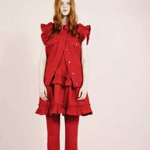 J. Brand x Simone Rocha red denim vest, EUC